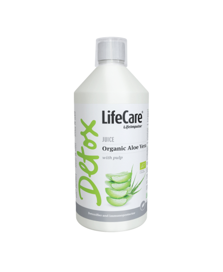 Supliment detoxifiant, din suc ecologic de Aloe Vera cu pulpa, Life Care®