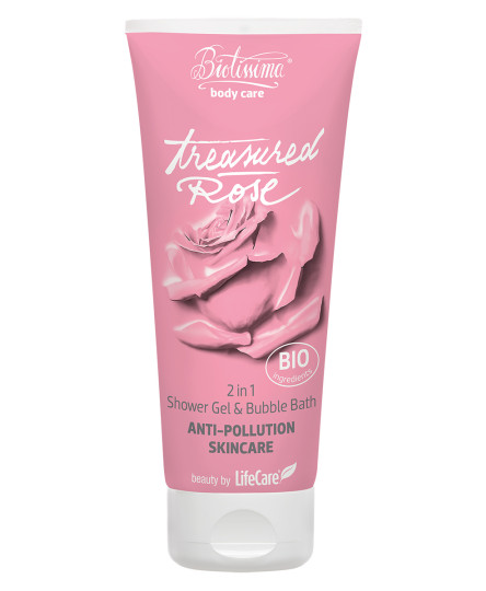 Gel de dus si spumant de baie 2 in 1, Treasured Rose, cu apa de trandafiri BIO, Life Care®