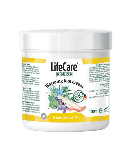 Crema incalzitoare de picioare, cu plante BIO, Life Care®