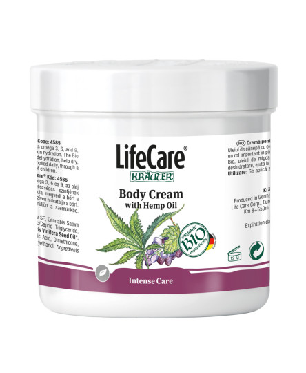 Crema pentru corp, cu ulei de canepa si plante BIO, Life Care®