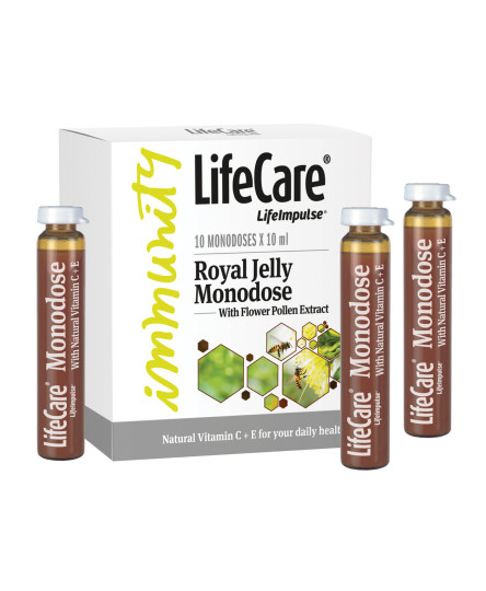 Fiole cu laptisor de matca si extract din polen de flori, Life Care®