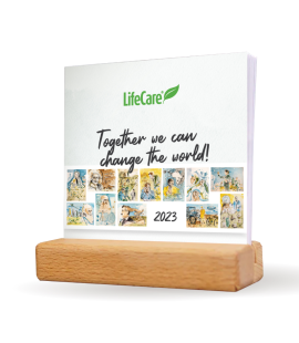 Calendar de birou 2023 cu suport de lemn, BioART, Life Care®