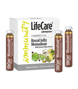 Fiole cu laptisor de matca si extract din polen de flori, Life Care®